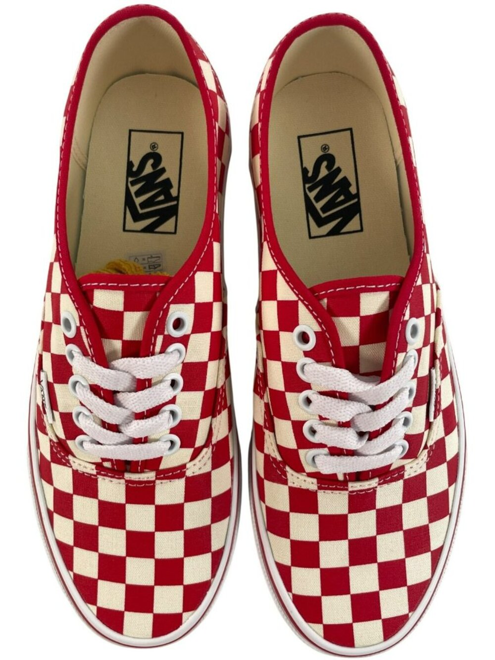 Vans Authentic Primary Check Racing Red/White Shoes Men's Sz 7/Women's 8.5 NEW - Picture 7 of 11
